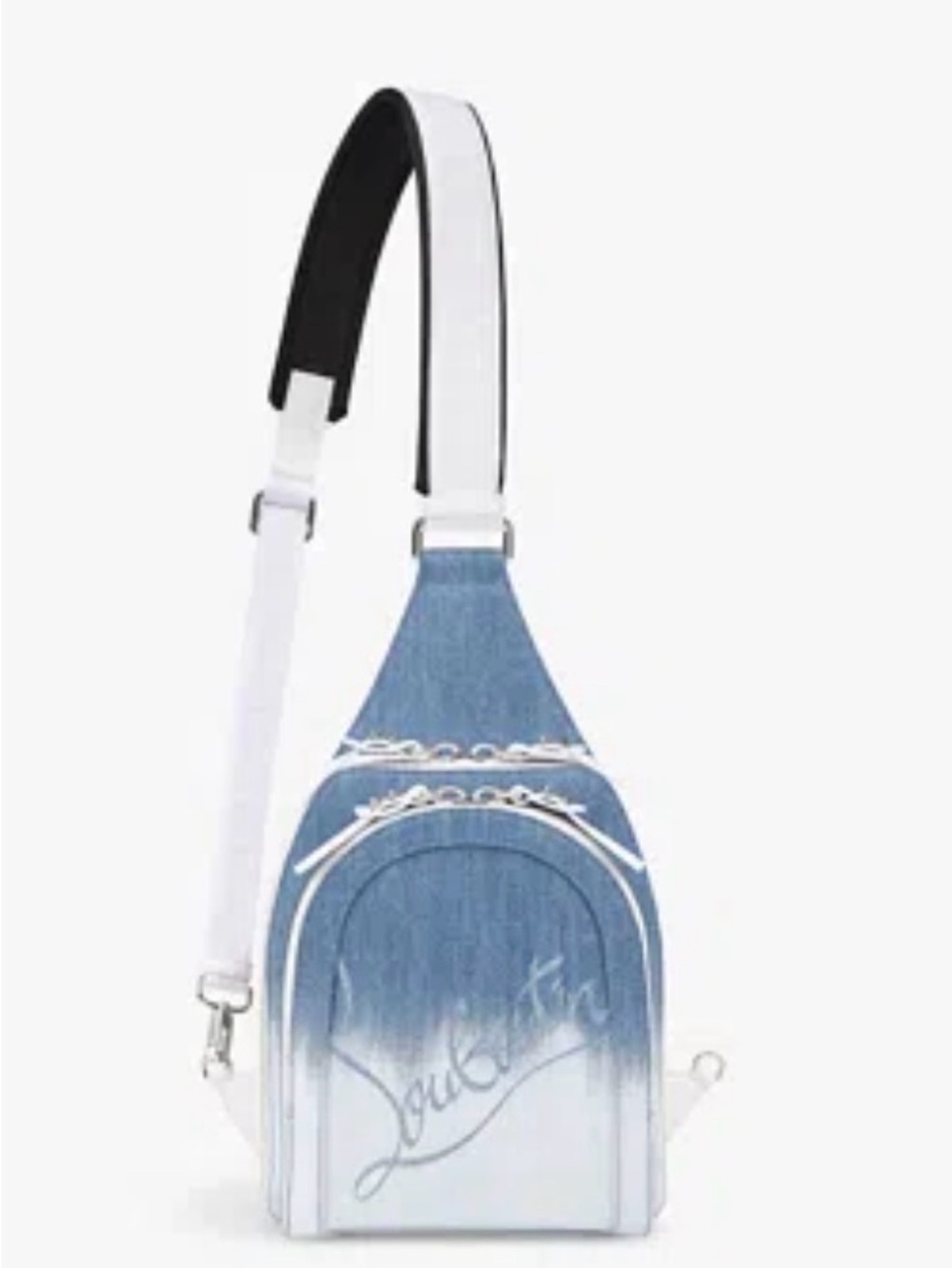 Christian Louboutin Loubifunk Mini Denim and White Crossbody Unisex